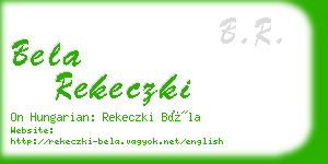 bela rekeczki business card